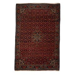 Antique Oriental Rug with floral design on ivory field circa 1880's 