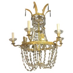 Vintage 1930’s Swedish Empire 6 lights Chandelier 