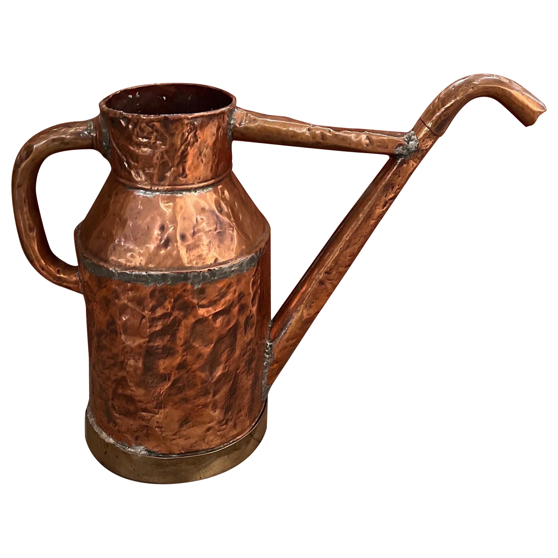 Large 19th Century Copper Oil Pitcher For Sale
