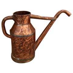 Antique Large 19th Century Copper Oil Pitcher