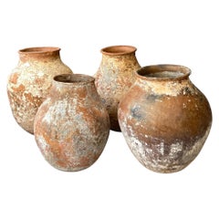 Antique Mid 19th Century Terracotta Jars From Oaxaca, Mexico (Set of 4)