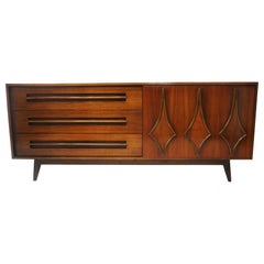 Mid Century Walnut Sculptural Credenza in the style of G Plan 