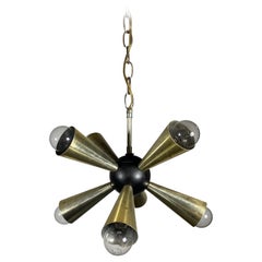 Unusual Mid Century Trumpet Sputnilk Hanging Pendant Chandelier