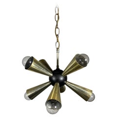 Unusual Mid Century Trumpet Sputnilk Hanging Pendant Chandelier 