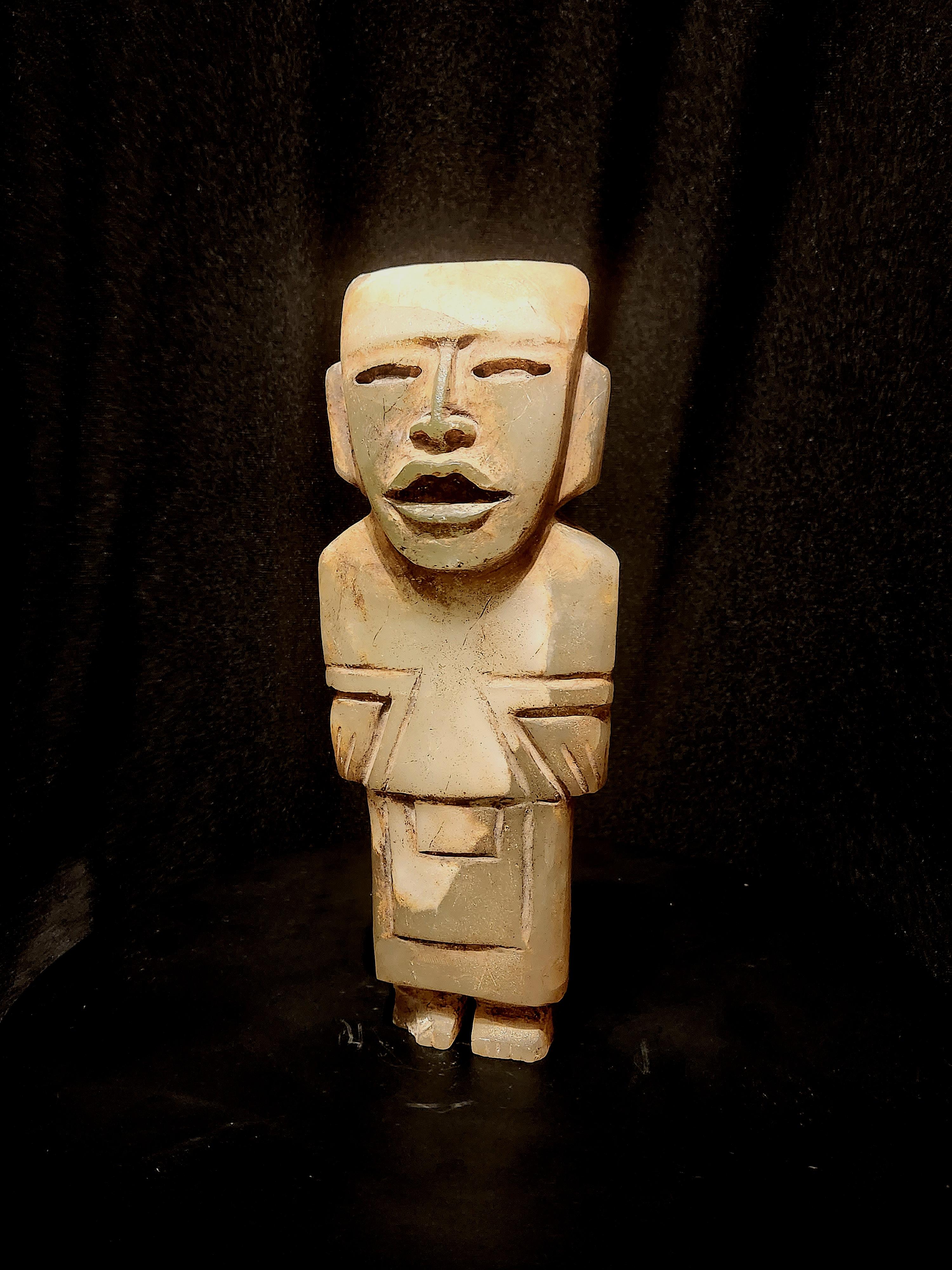 Teotihuacanische durchscheinende Tecali-Figur mit Provenienz aus der Zeit vor 1970
