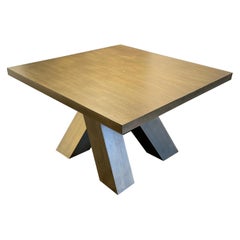 Heijden Hume "Metro" dining table w/ bronze accents on legs