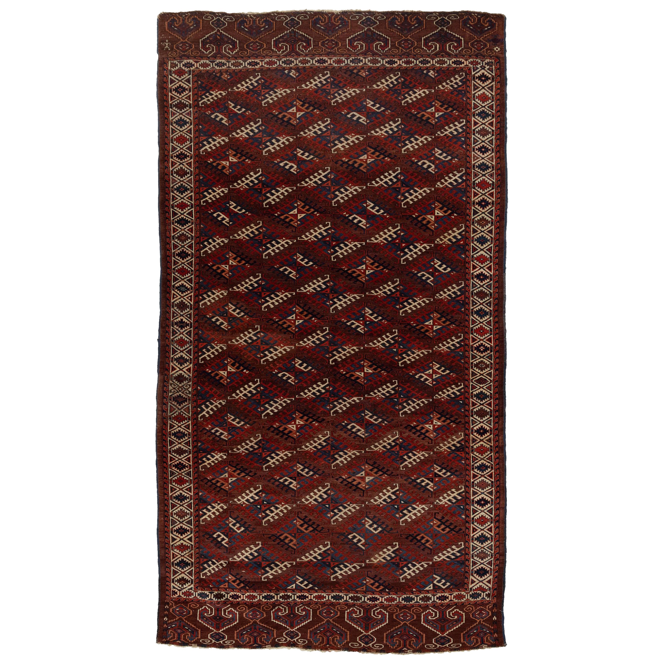 Antique Turkaman rug circa 1850's For Sale