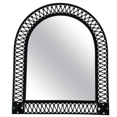 Large Wrought Iron Mirror Rounded on Top. French Work. Circa 1940