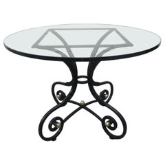 French Wrought Iron and Bronze Table