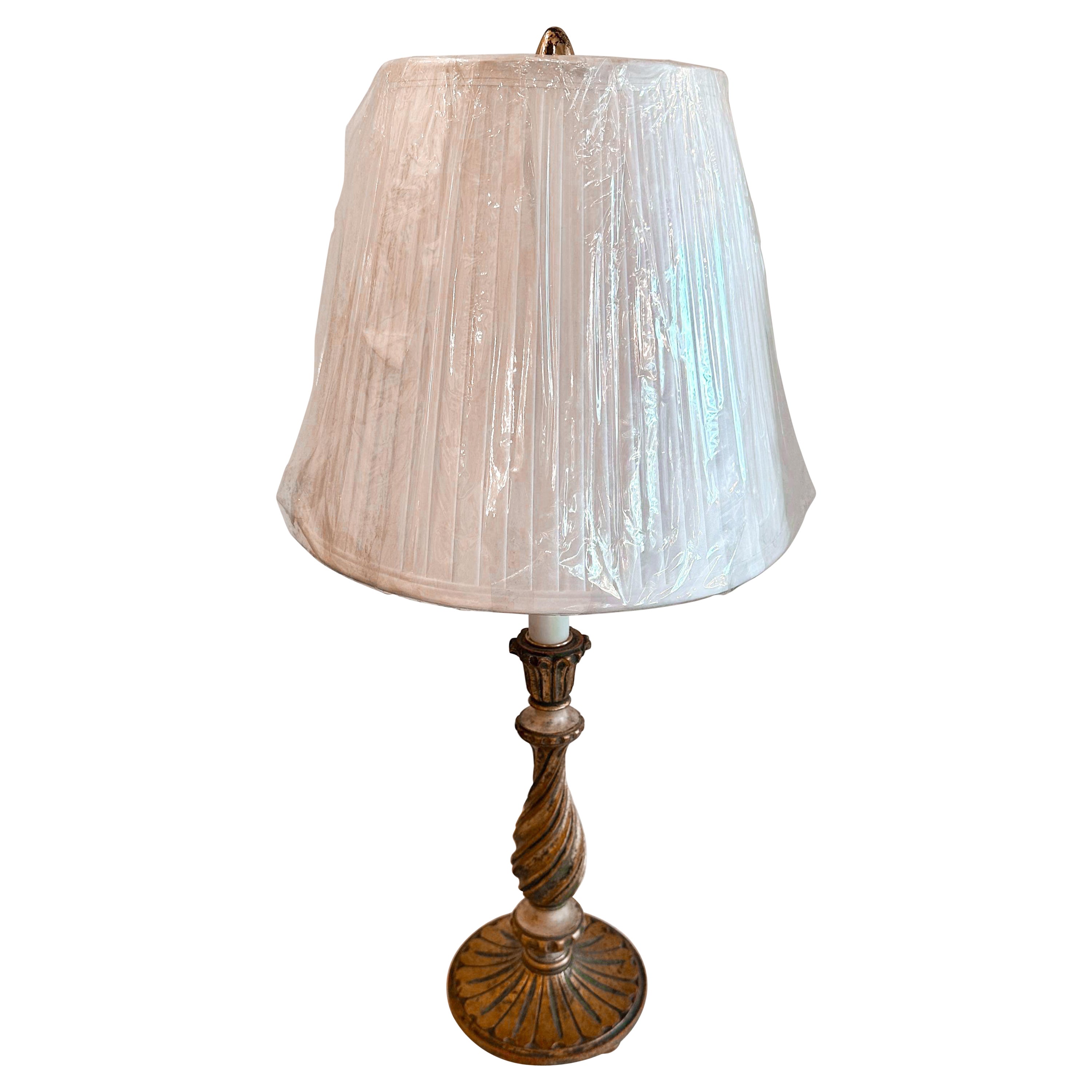 1920's Candlestick Lamp w/Shade For Sale
