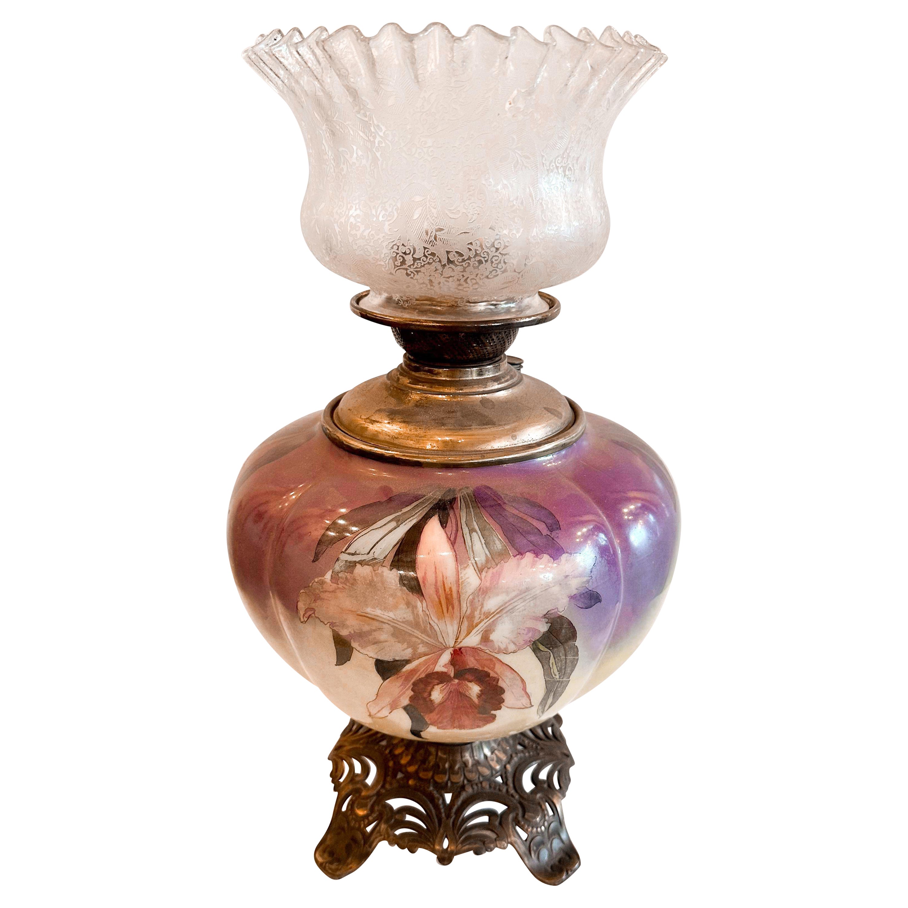Lampe à huile transformée du 18e siècle en vente