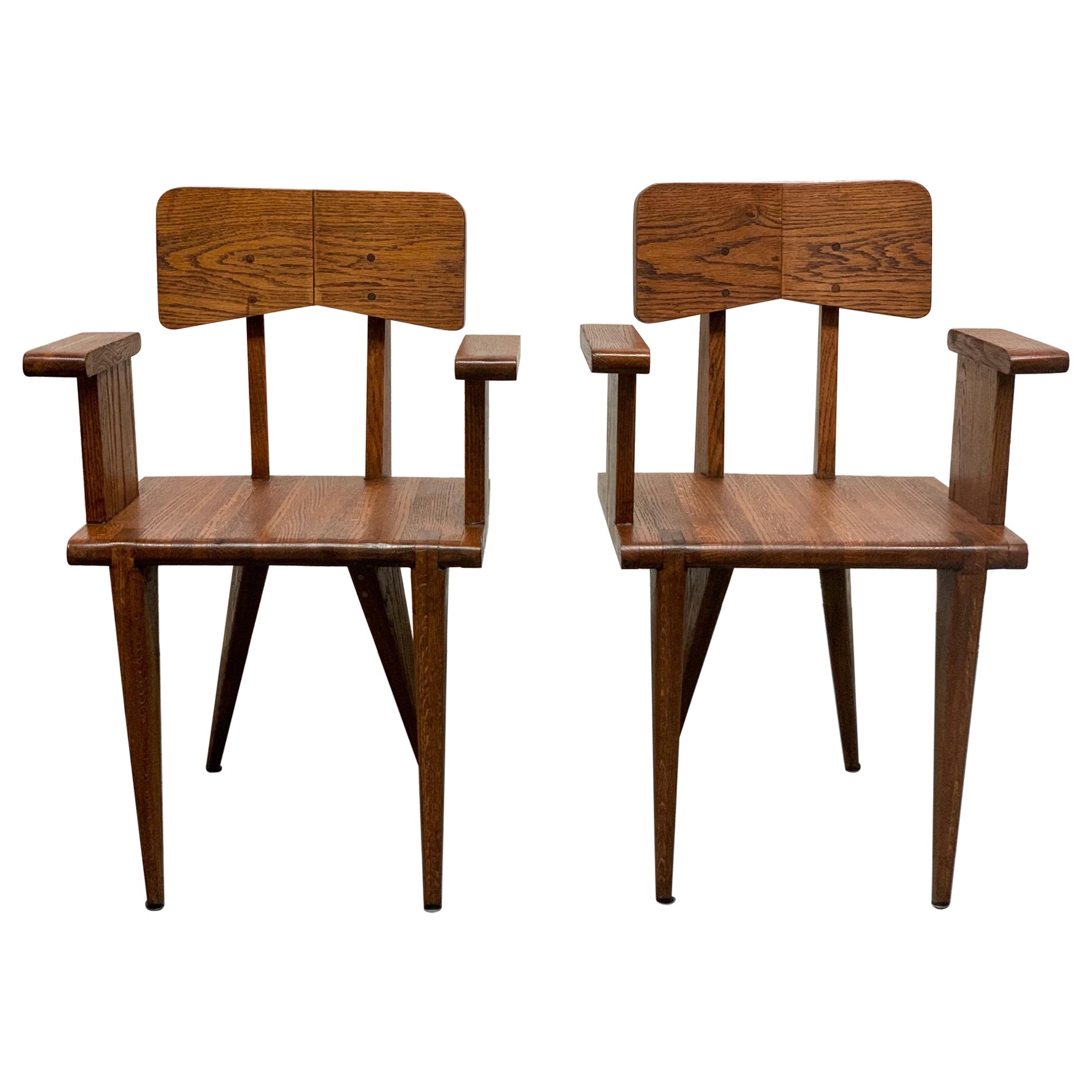 French Armchairs in the Manner of Jean Prouvé For Sale