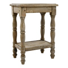 1900s French Bleached Oak Side Table