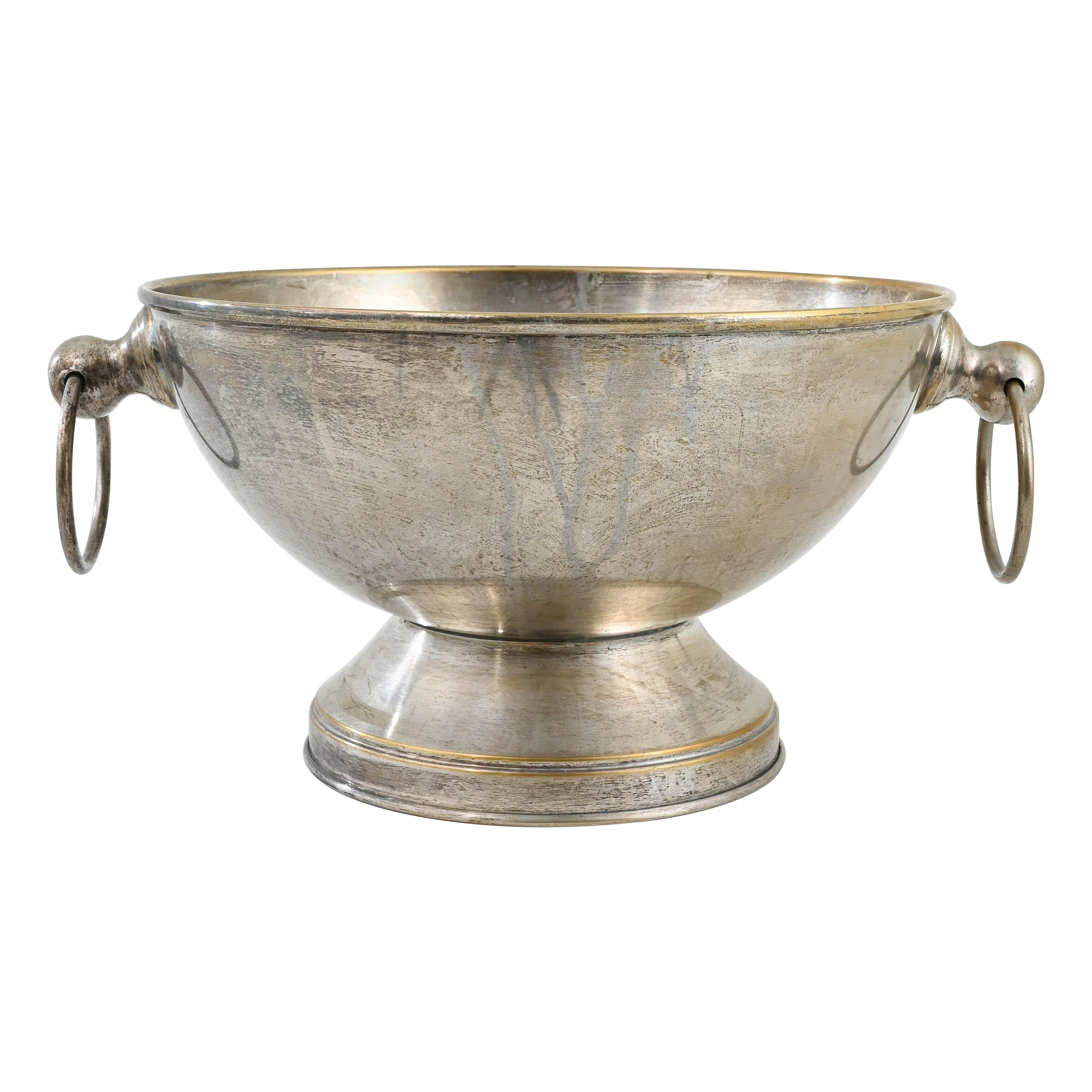 Vintage French Silver Plated Brass Bowl
