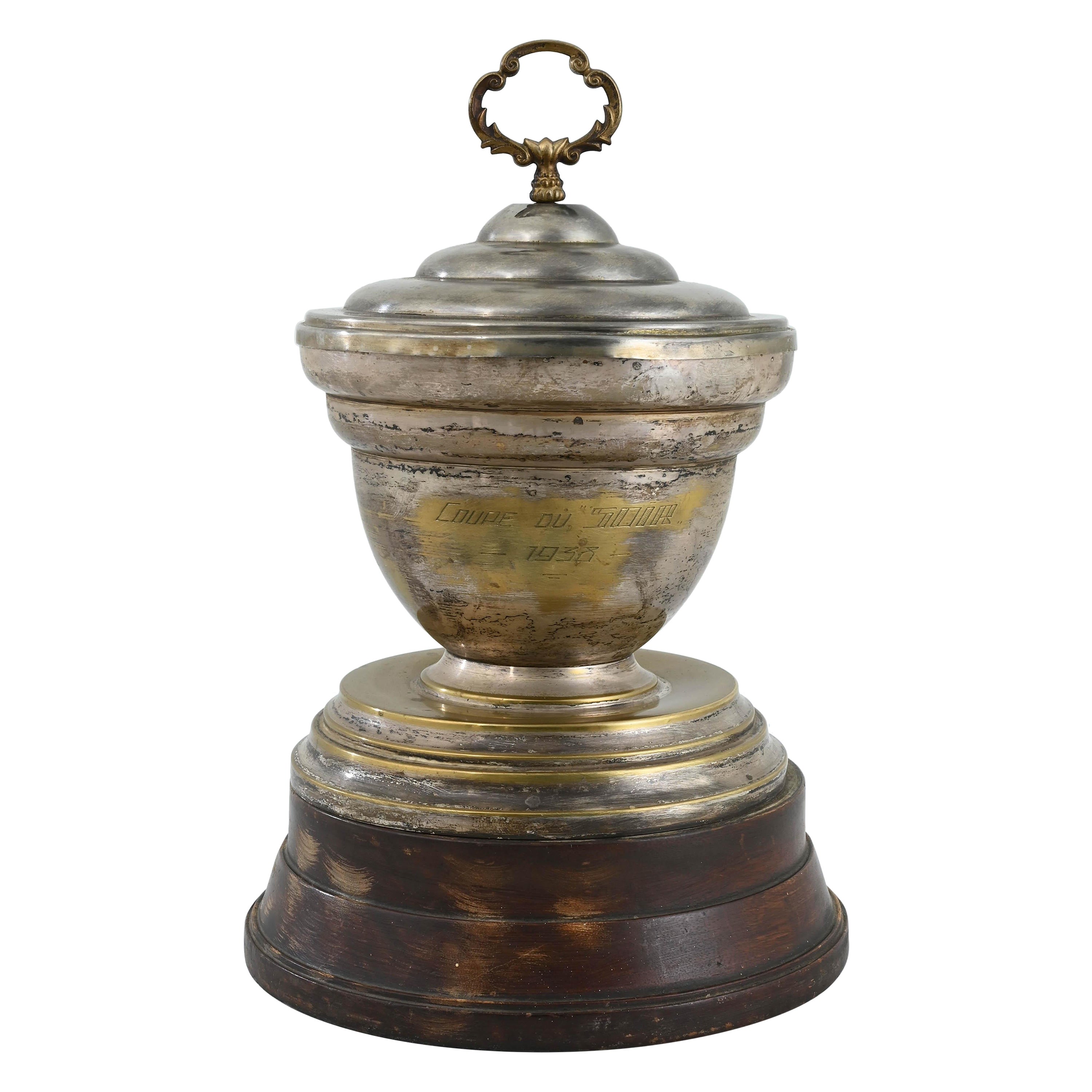 Vintage Belgian Brass Trophy Cup For Sale
