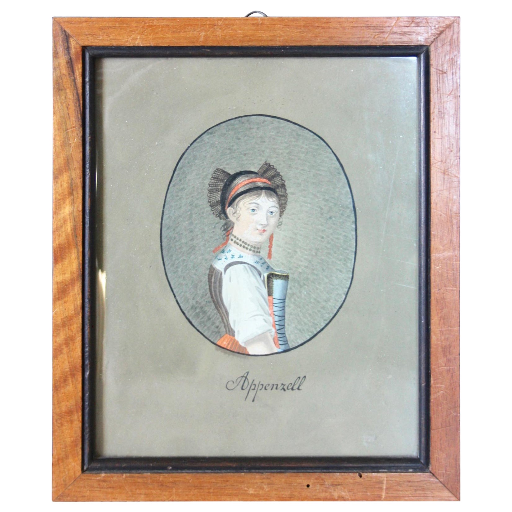 Swiss alp watercolor " Appenzel " For Sale