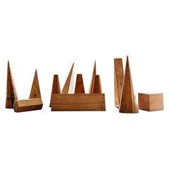 une collection de 12 formes géométriques en bois de frêne 