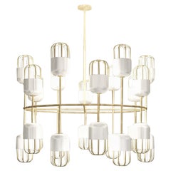Imagin Capsule Chandelier in Powder-coated Metal and Brushed Brass
