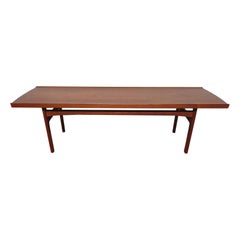 Mid Century Danish Modern Solid Teak Coffee Table by Seffle