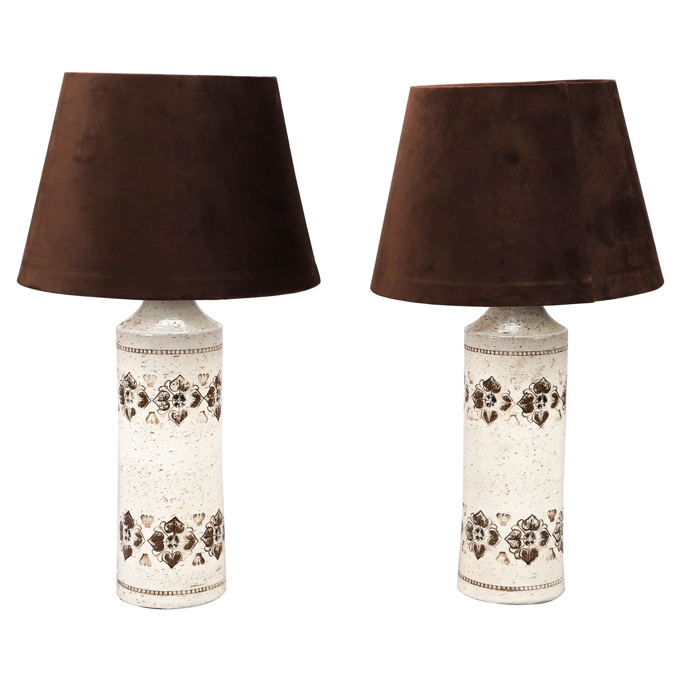 Bitossi lamps for Bergboms a pair in Ceramic Italy 1960 signed For Sale