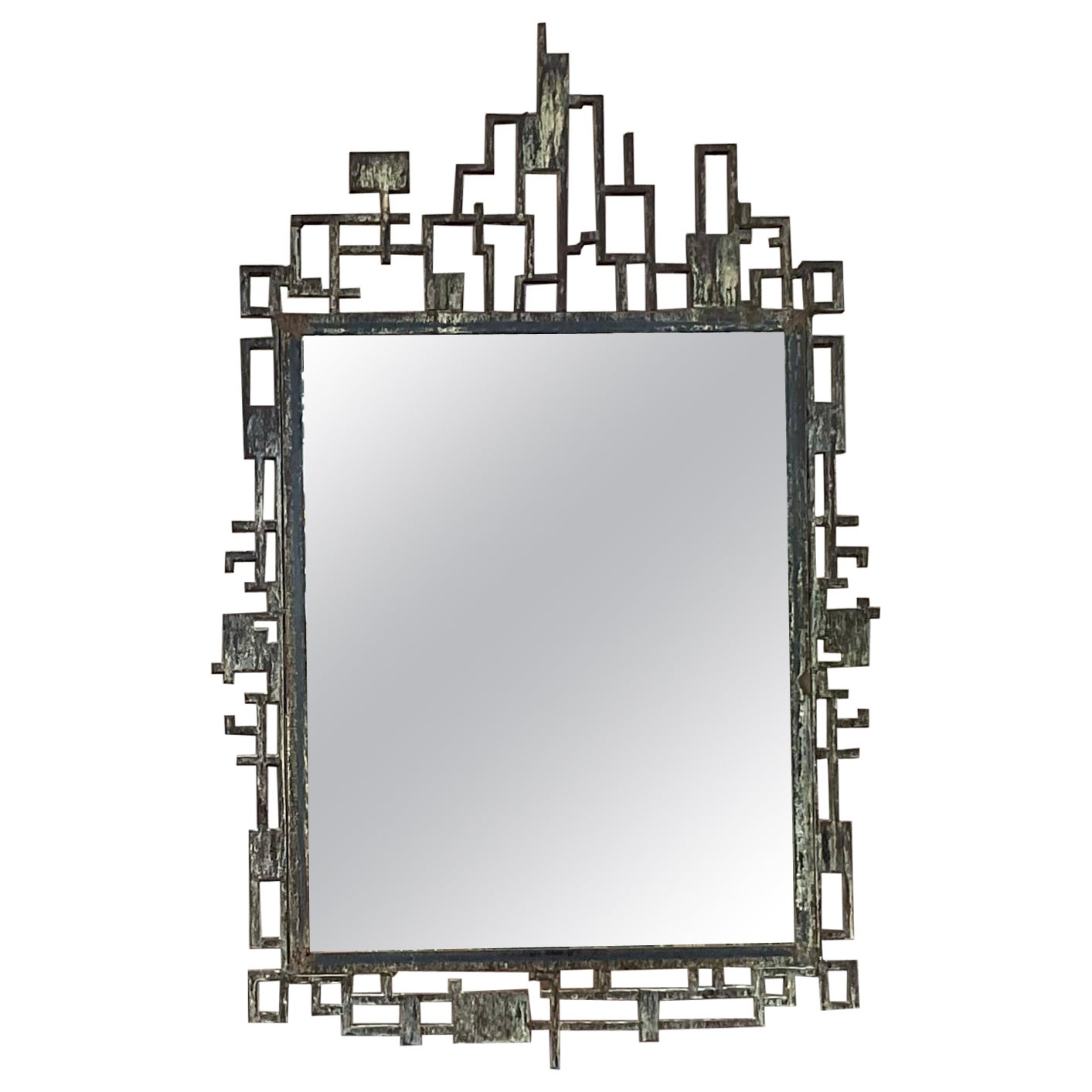 Cityscape Style Iron Wall Mirror