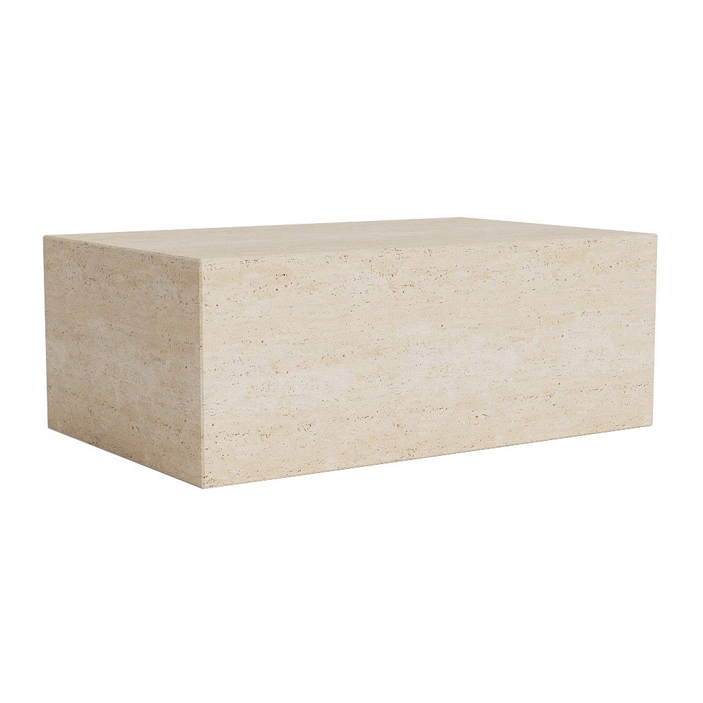 Table basse contemporaine 'Cubism' by Norr11, Large, Travertine