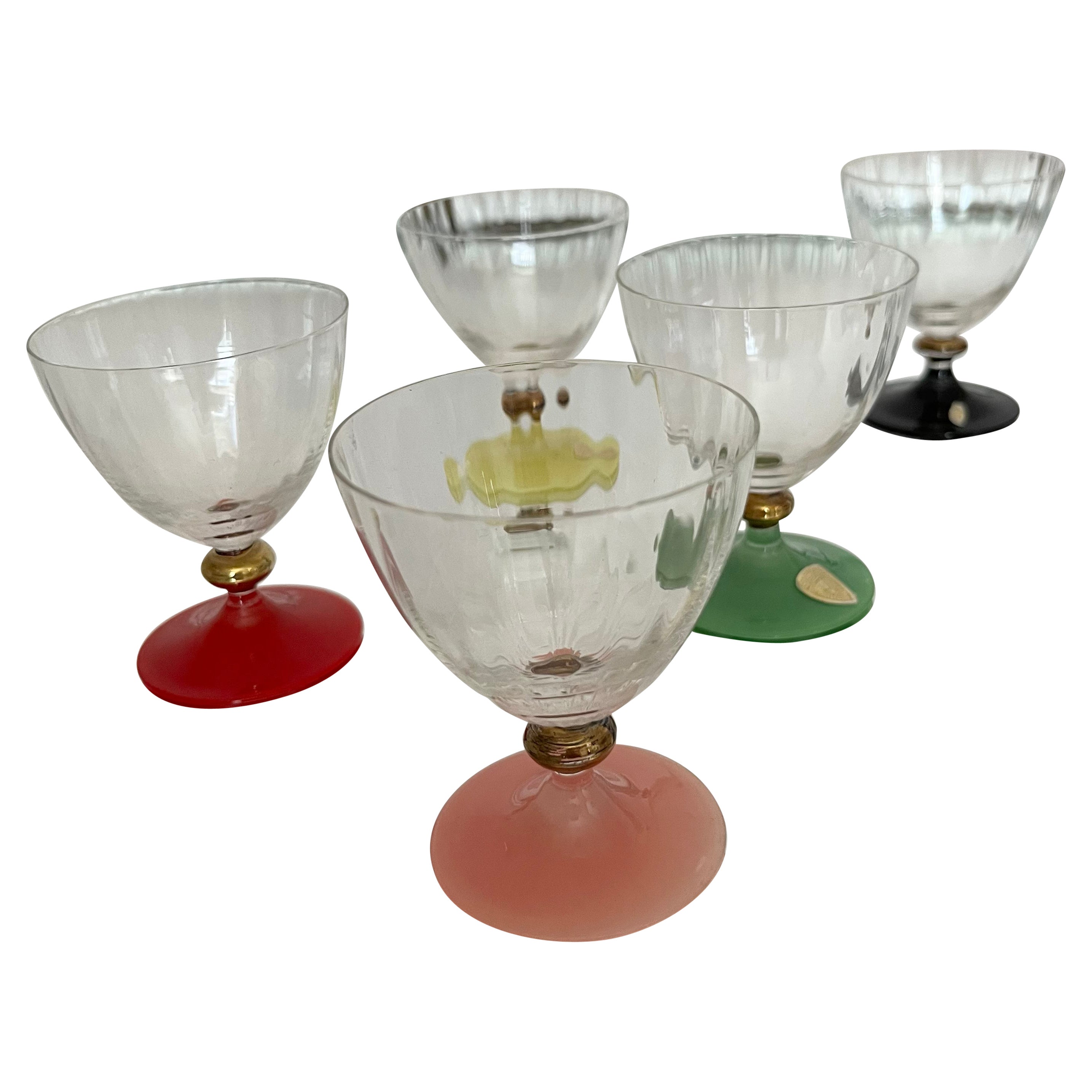 5 Swedish midcentury crystal drinking glasses For Sale