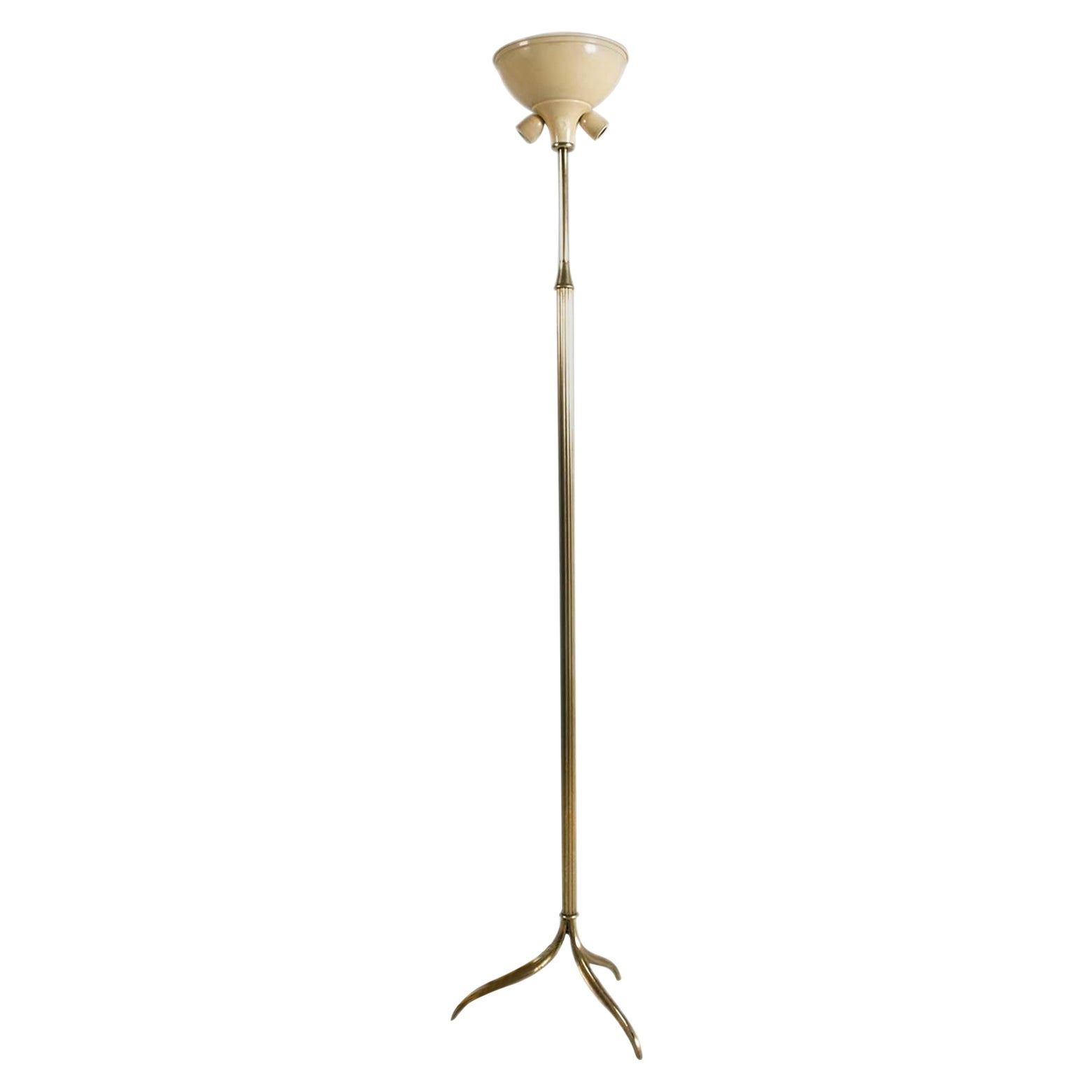 art deco floor lamp model Florence 1920s brass  gilded by Ghidini1849 For Sale