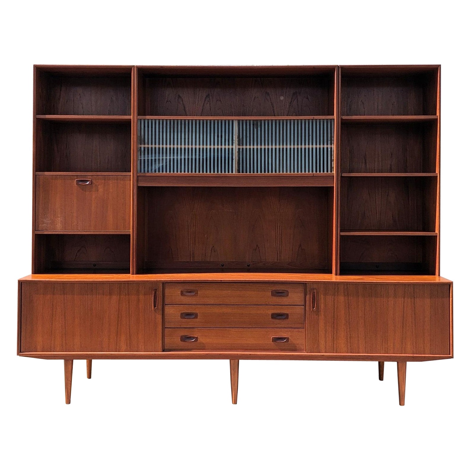 Mid Century Danish Modern Teak Bookcase Cabinet