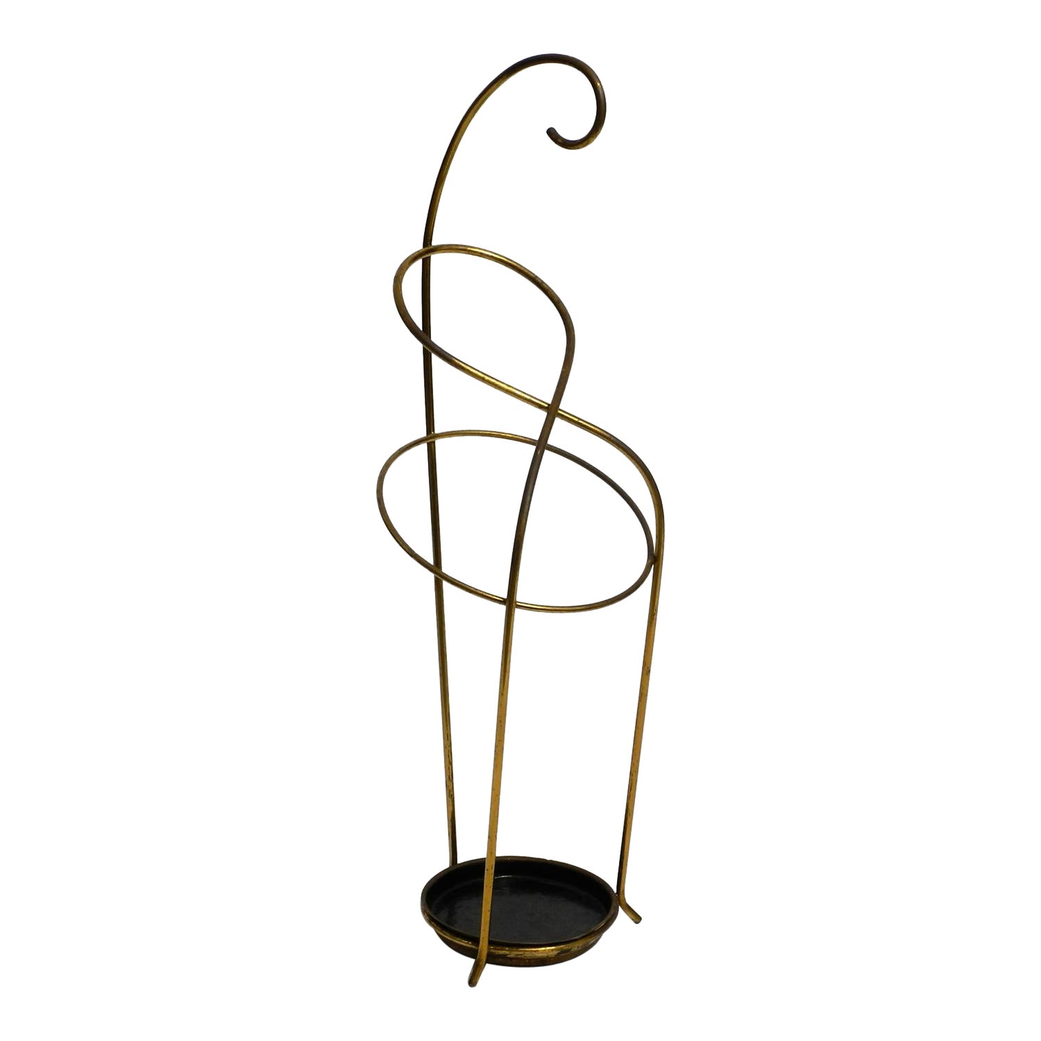 Extraordinary beautiful rare Mid Century Modern brass umbrella stand