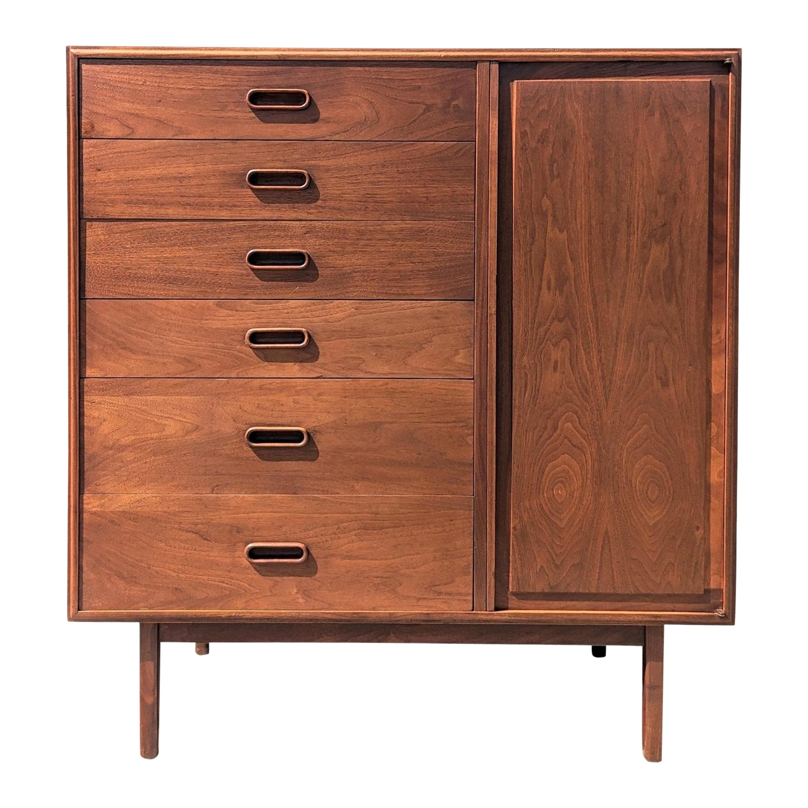 Mid Century Modern Walnut Cabinet by Jack Cartwright for Founders For Sale