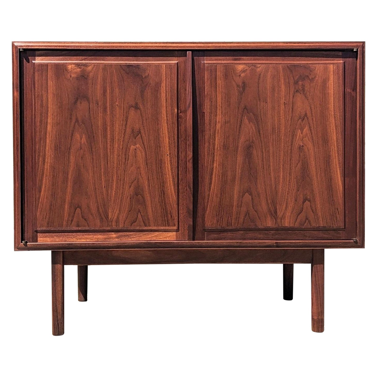 Mid Century Modern Walnut Cabinet by Founders For Sale
