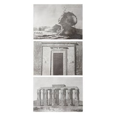 Set von 3 originalen antiken Drucken aus dem alten Ägypten, um 1800