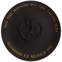 Retro Wedgwood Olympic Games 1972 Plate in Black Basalt - Limited Edition 