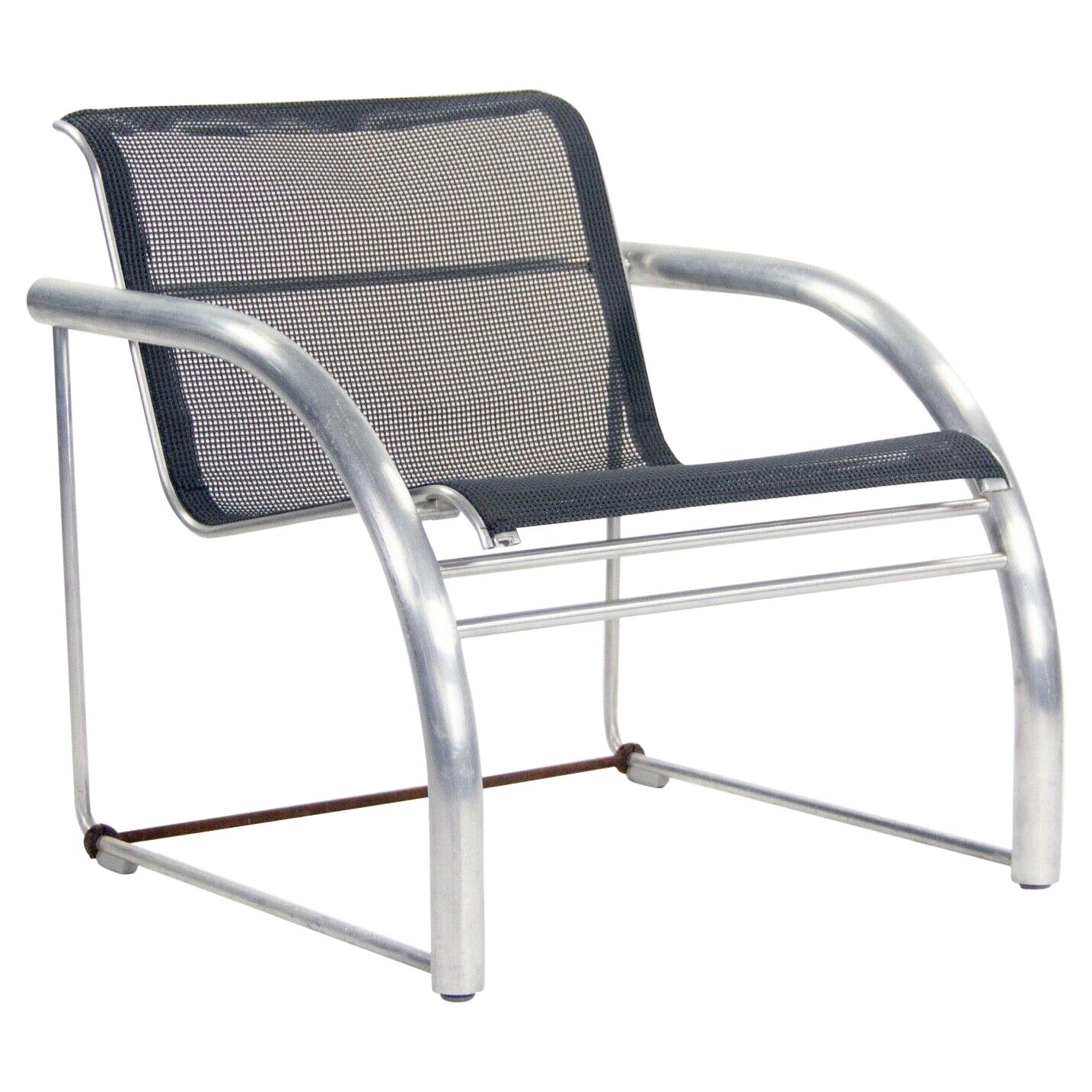 2011 Prototype Richard Schultz Mateo Collection Raw Aluminum & Mesh Dining Chair For Sale