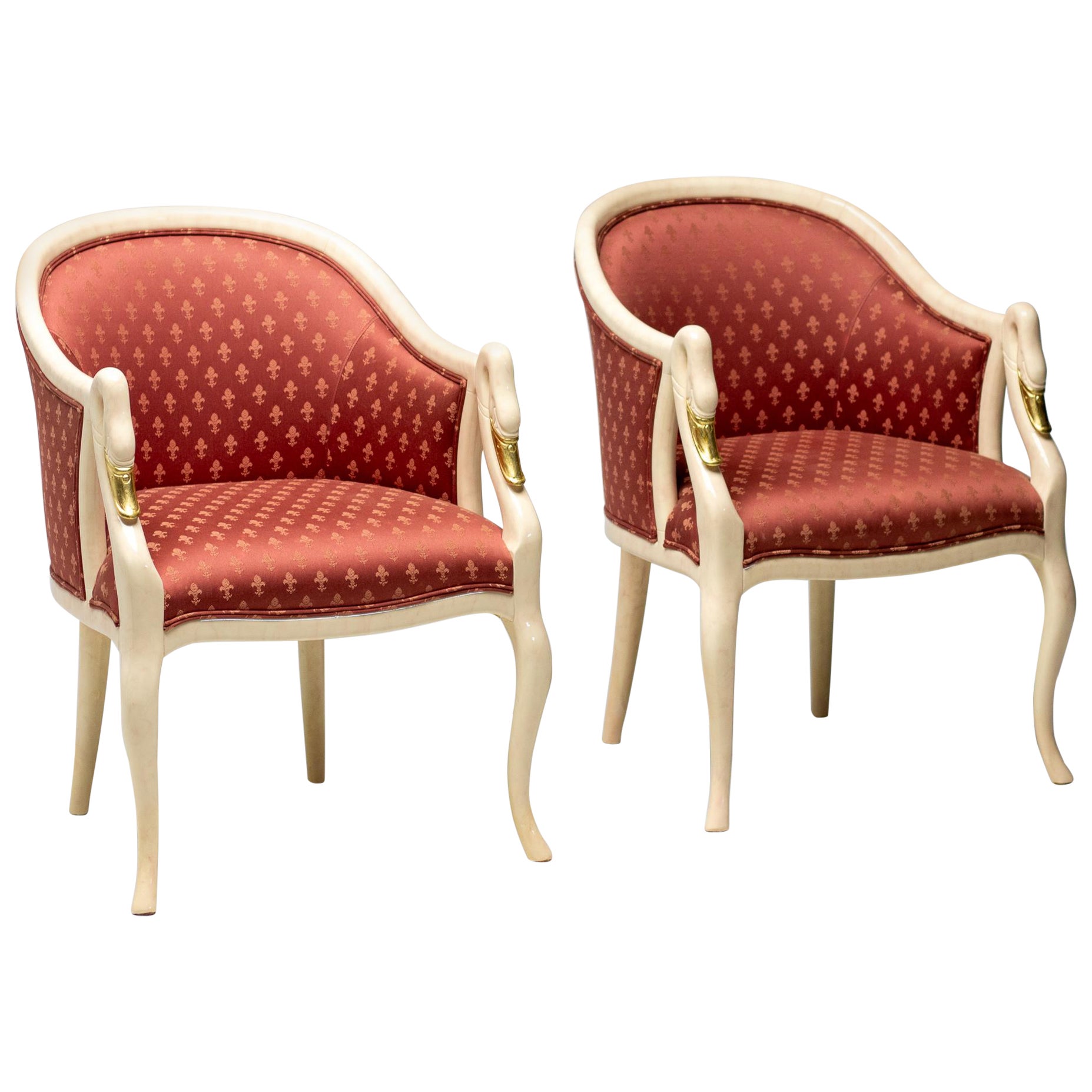 Pair of Trüggelmann Swan-neck Armchairs For Sale