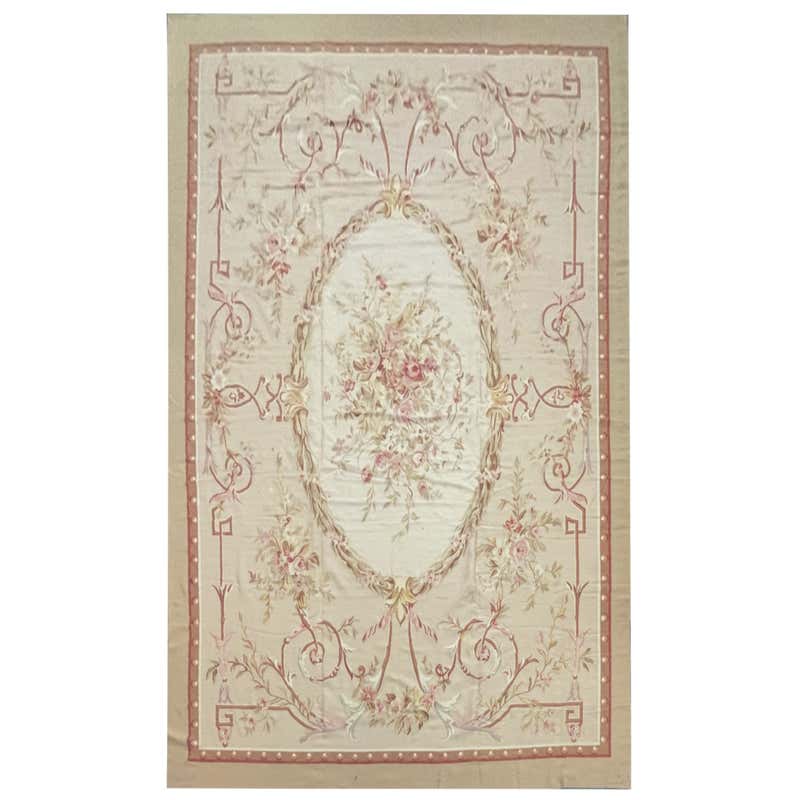 Vintage French Aubusson Rug with Romantic Rococo Style For Sale at ...