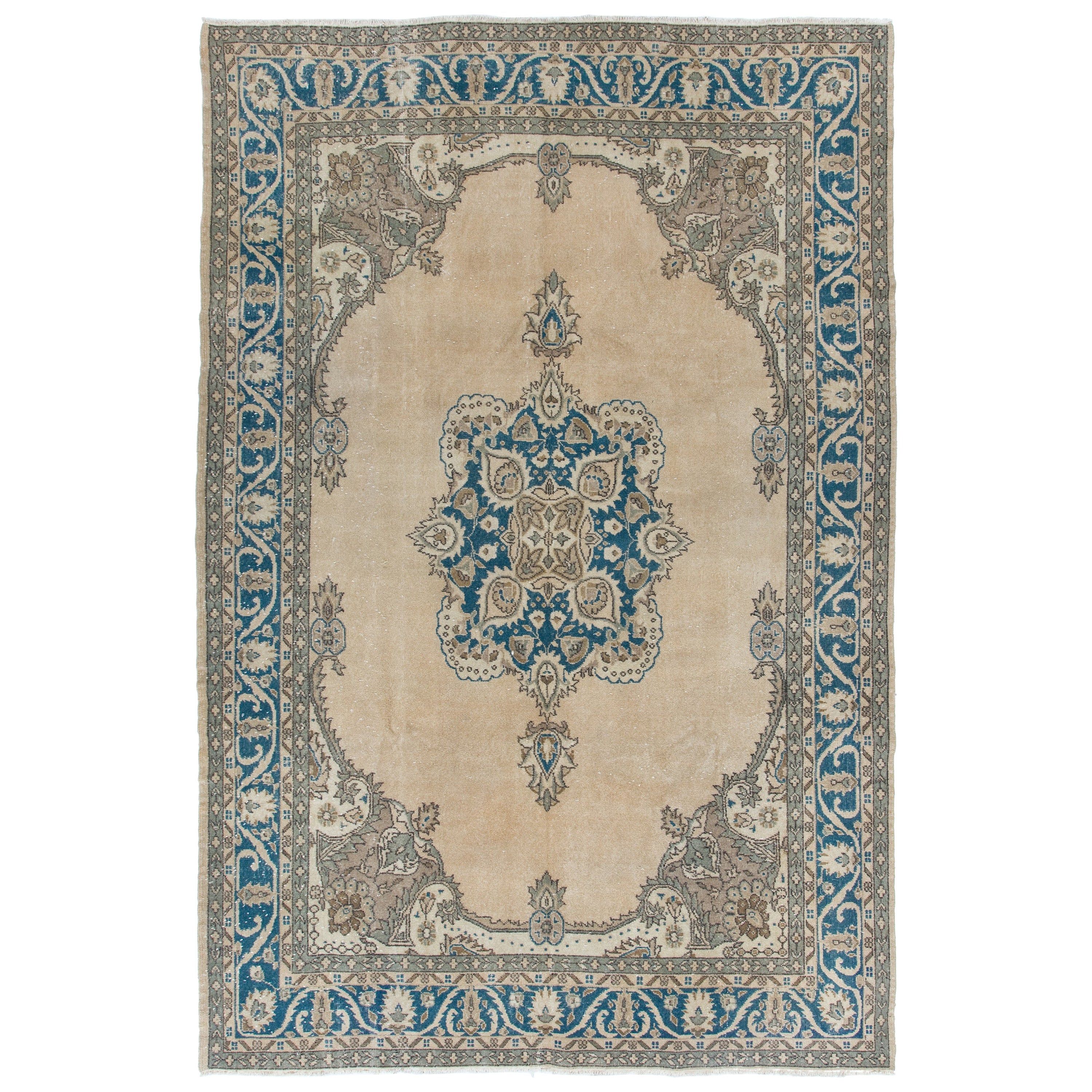 7.8x11.4 Ft Handmade Vintage Anatolian Oushak Area Rug, Traditional Wool Carpet (Tapis de laine traditionnel)