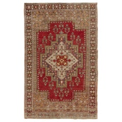 4.2x6.5 Ft Mid-Century Handmade Tribal Rug with Medallion Design, 100% Wool