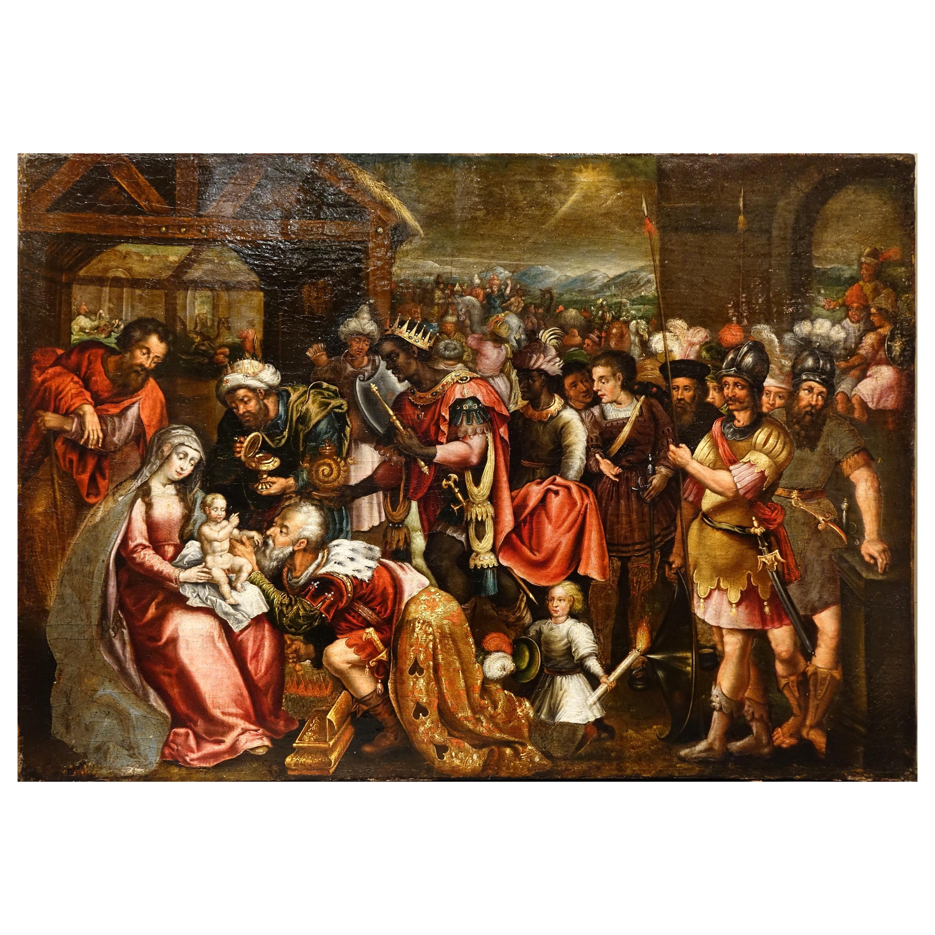 The Adoration of the Magi", school of Frans I FRANCKEN (1542-1616) For Sale