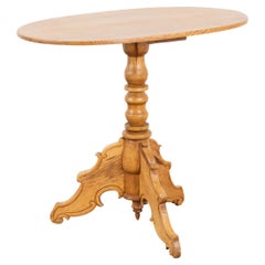 Pine Oval Tea or Pedestal Side Table, Sweden circa 1860-80