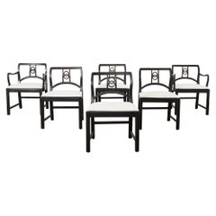 Set of Six Michael Taylor for Baker Dining Chairs with Bouclé