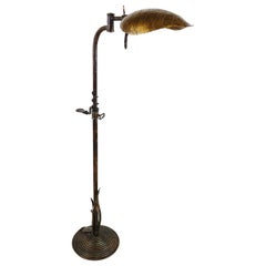 Vintage brass leaf floor lamp 1970s