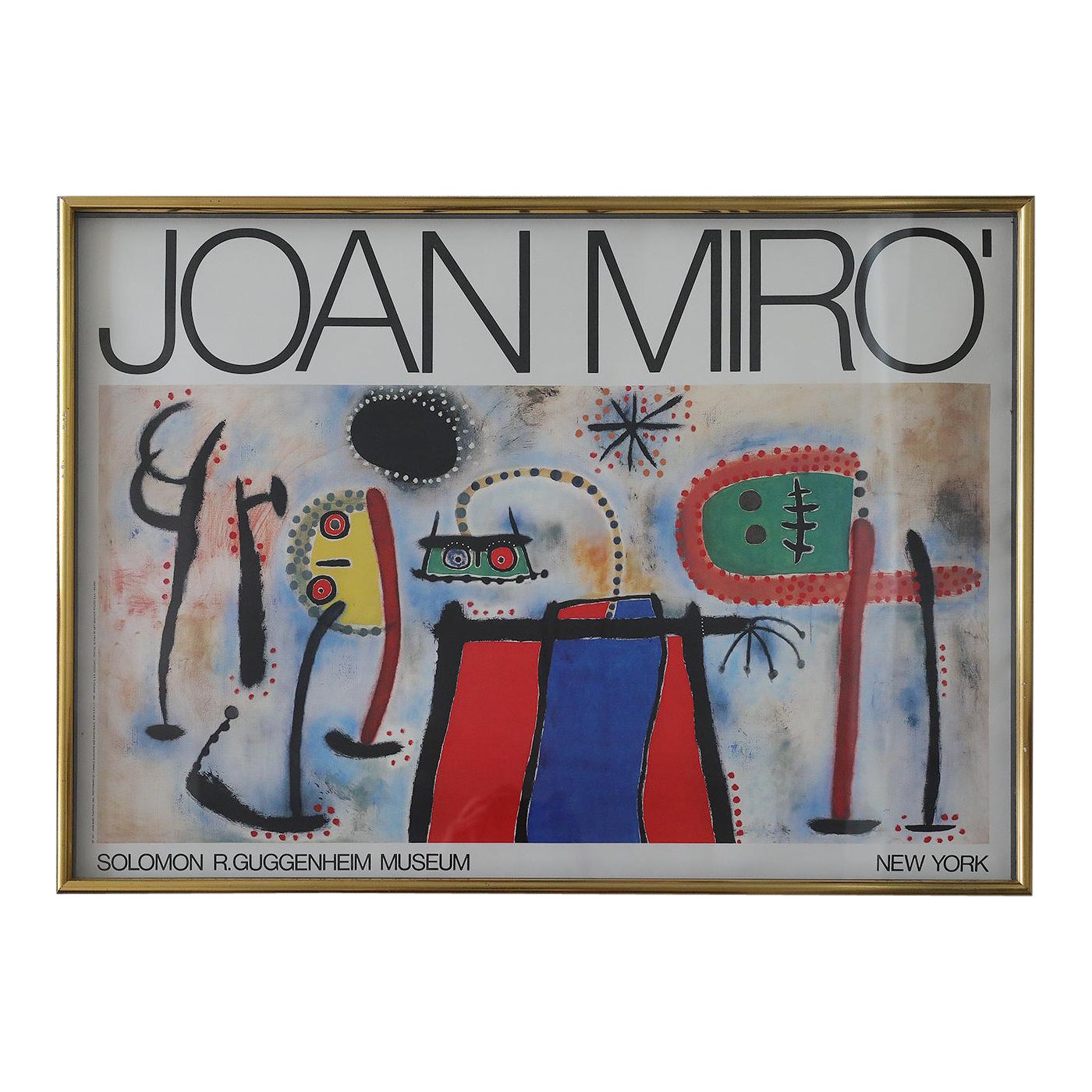 Joan Miró, affiche d'exposition Solomon R. Guggenheim Museum, Nowy Jork, encadrée en vente