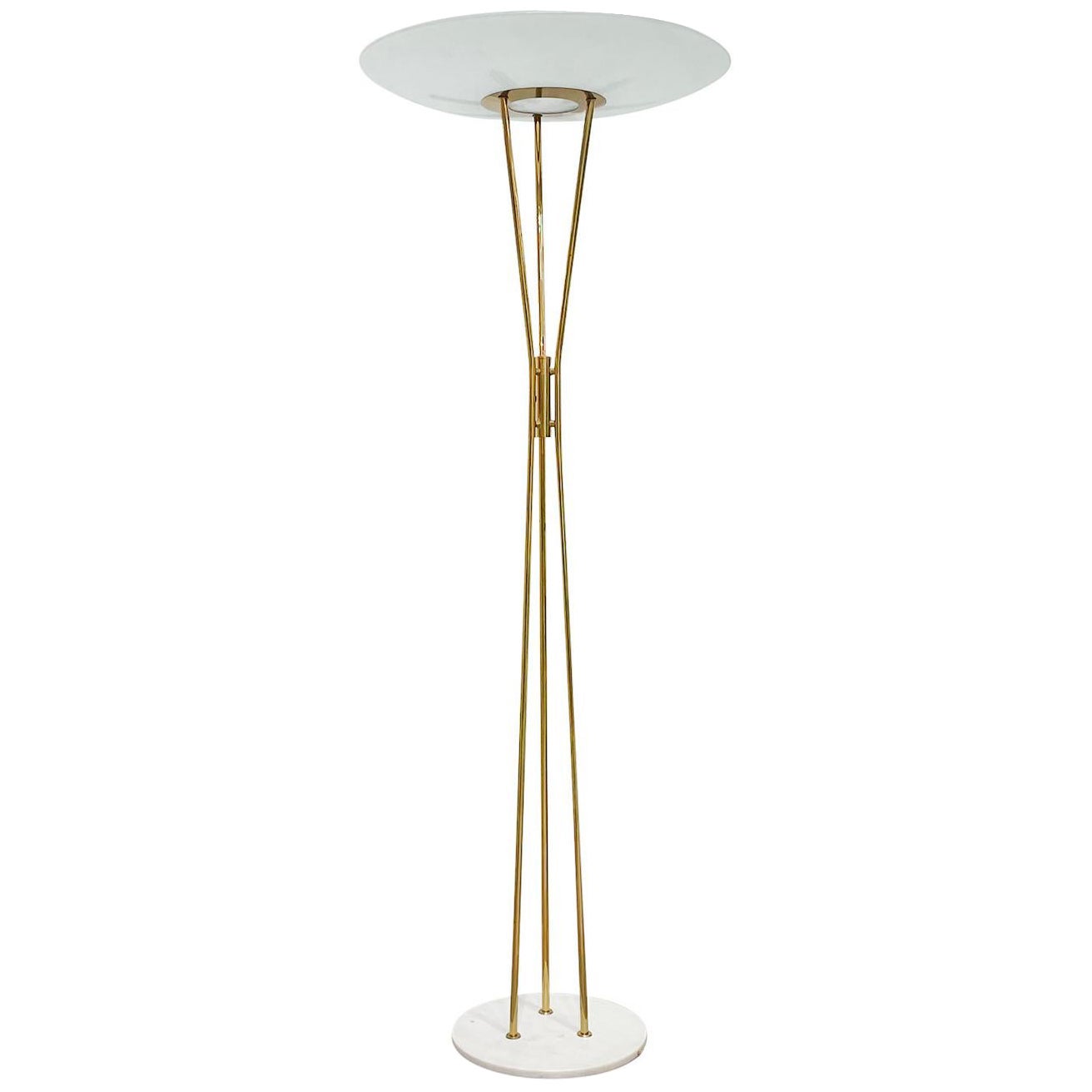 Italienische Stilnovo-Stehlampe aus Kristallglas des 20. Jahrhunderts von Gaetano Sciolari