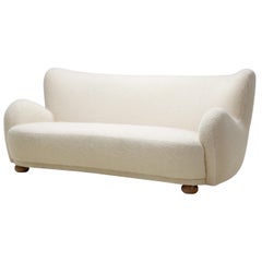Scandinavian Three-Seater Sofa Upholstered in Soft Wool, Scandinavia ca 1950s