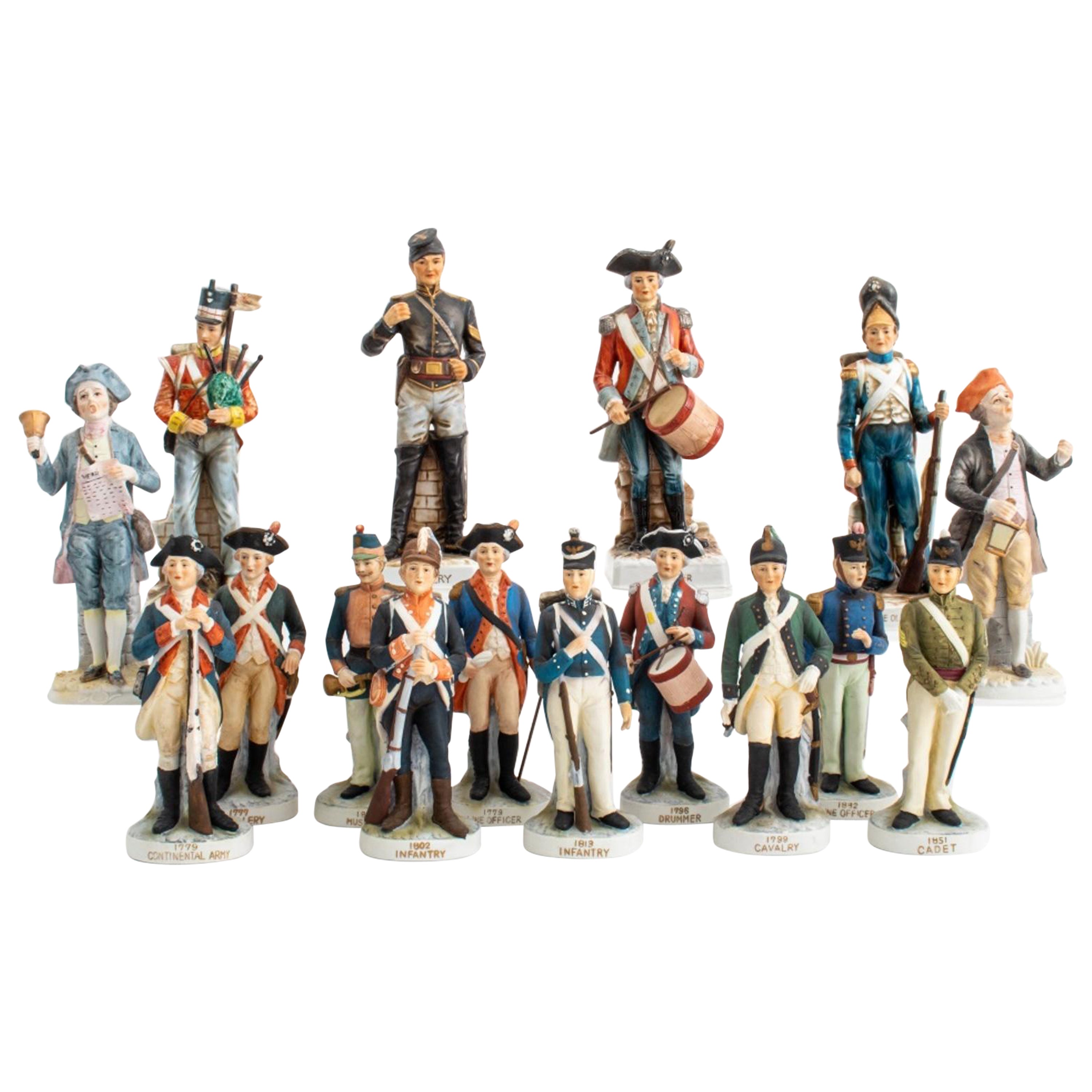 Military Porcelain Figure, Set of 16 For Sale