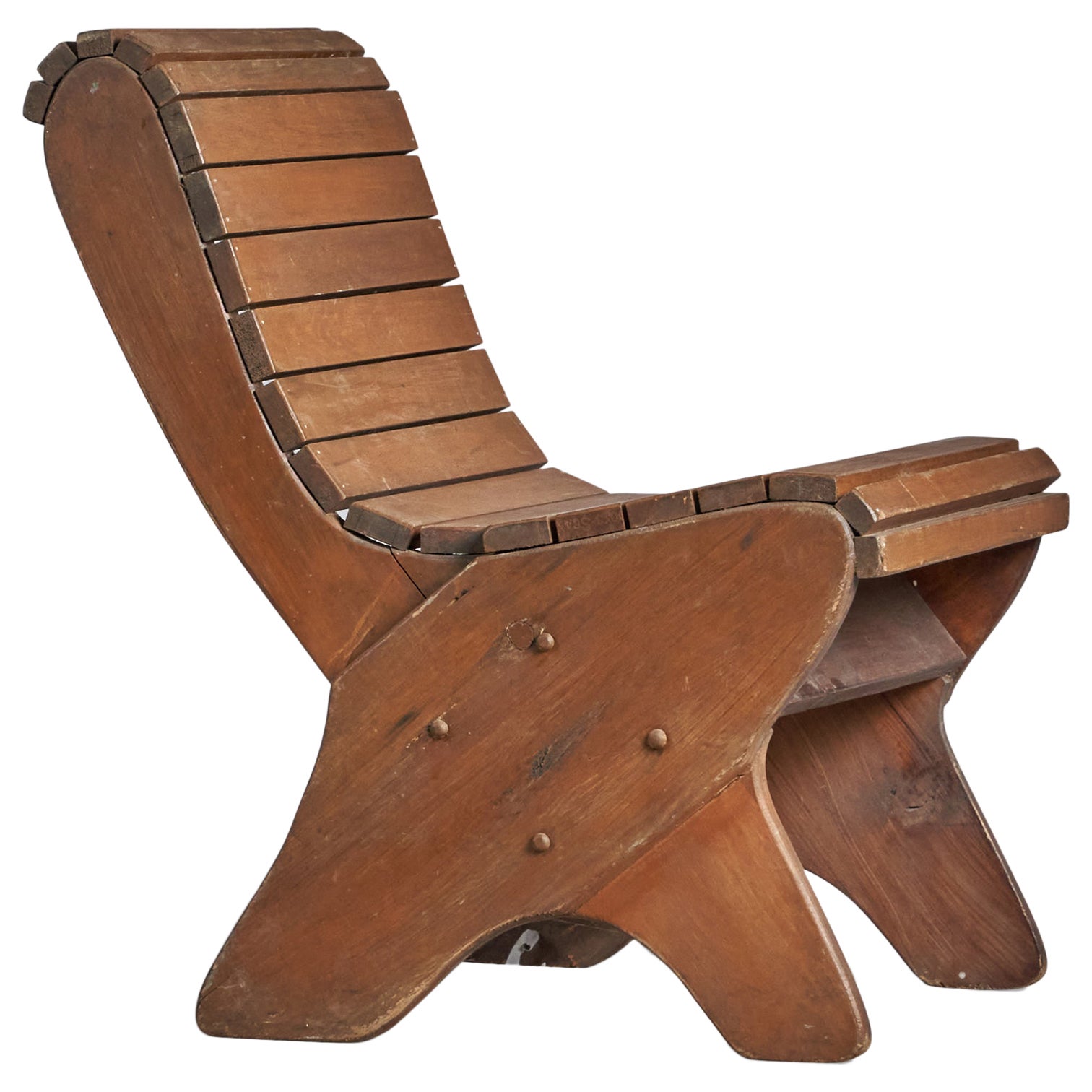 Chaise d'appoint de designer américain, bois, États-Unis, années 1940