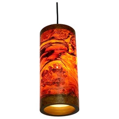 Lampe suspendue en loupe de bois de poivrier