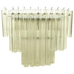 Large Italian Murano Clear glass & chrome plated metal 1970s sconce